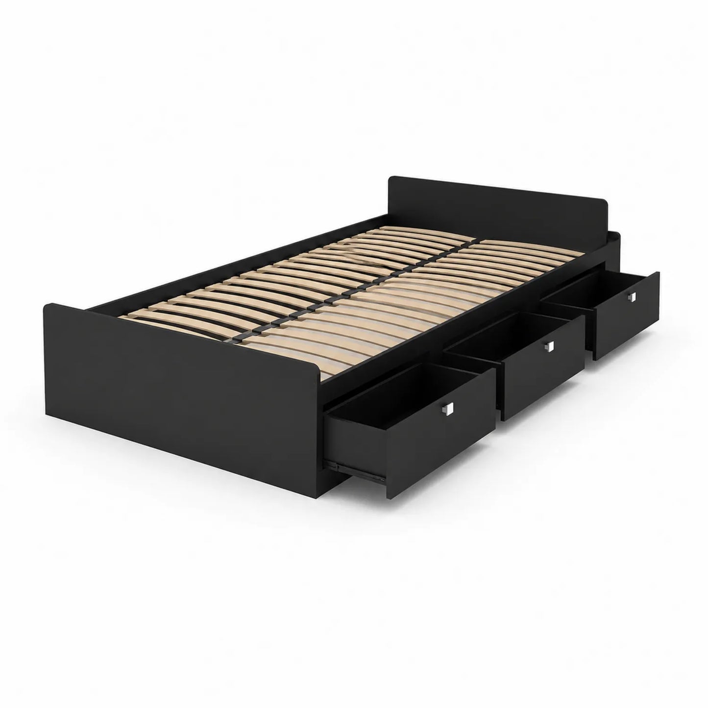 Lit simple en bois avec tiroirs 200x90 cm