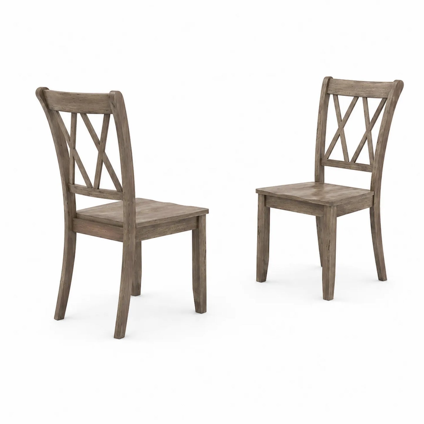 Chaises de salle à manger en bois de chêne gris (Lot de 2)