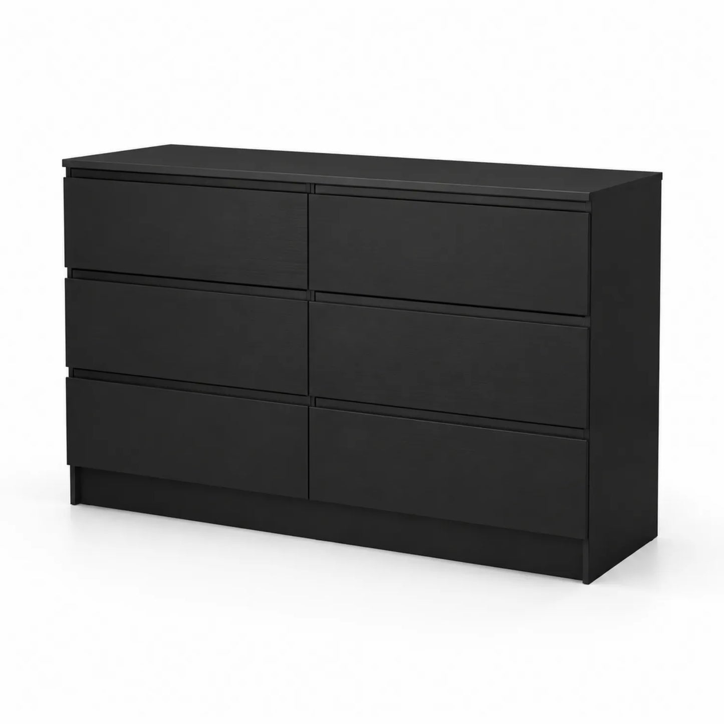 Commode en Bois Noir avec 6 Tiroirs 140x72x50 cm