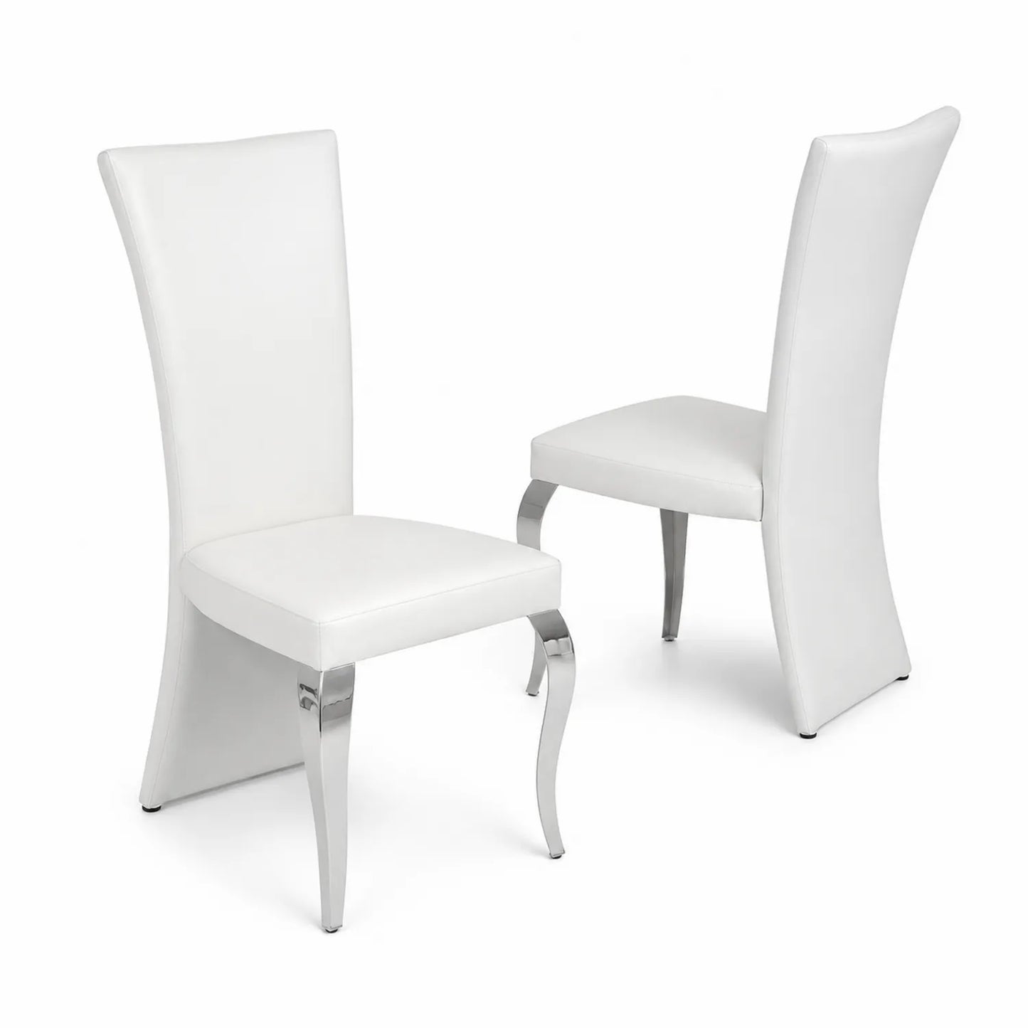 Chaises de salle à manger en cuir synthétique avec pieds en métal, 2 pièces