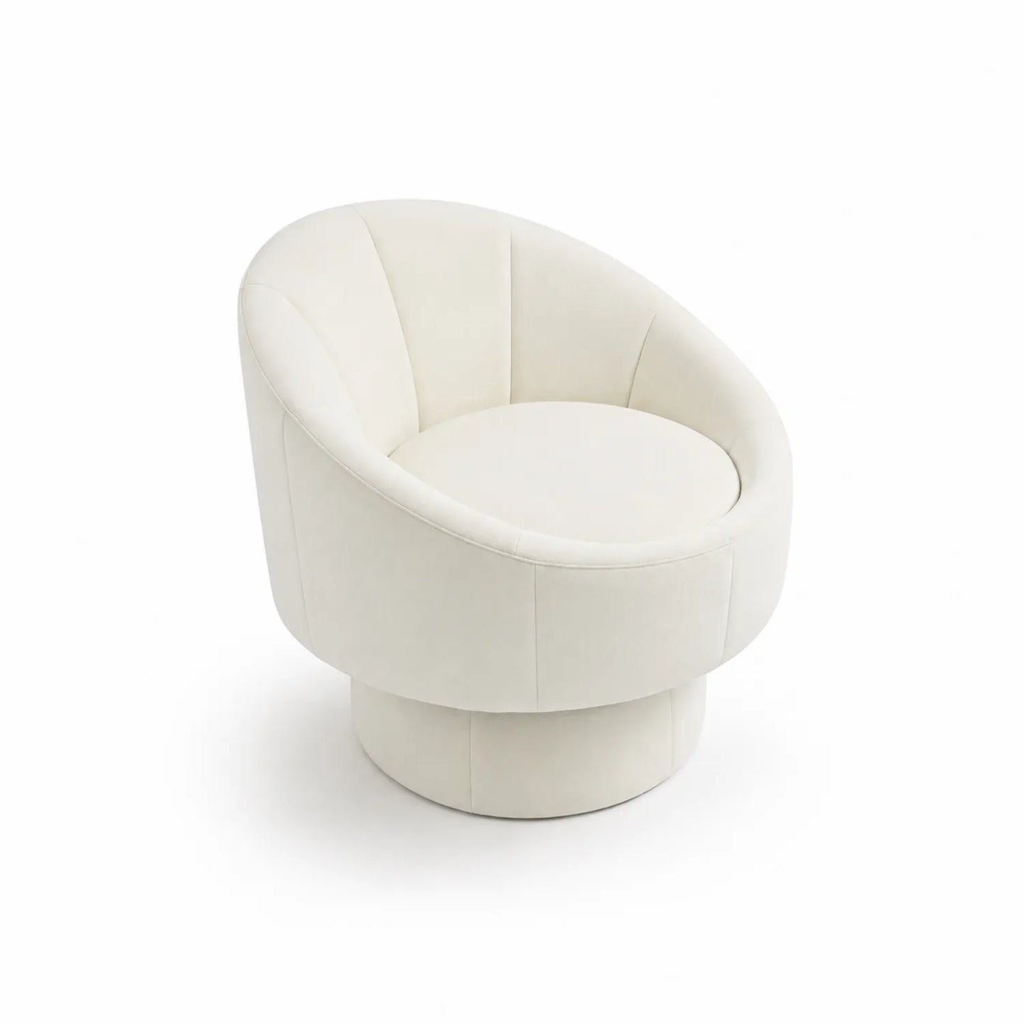 Fauteuil pivotant en tissu blanc
