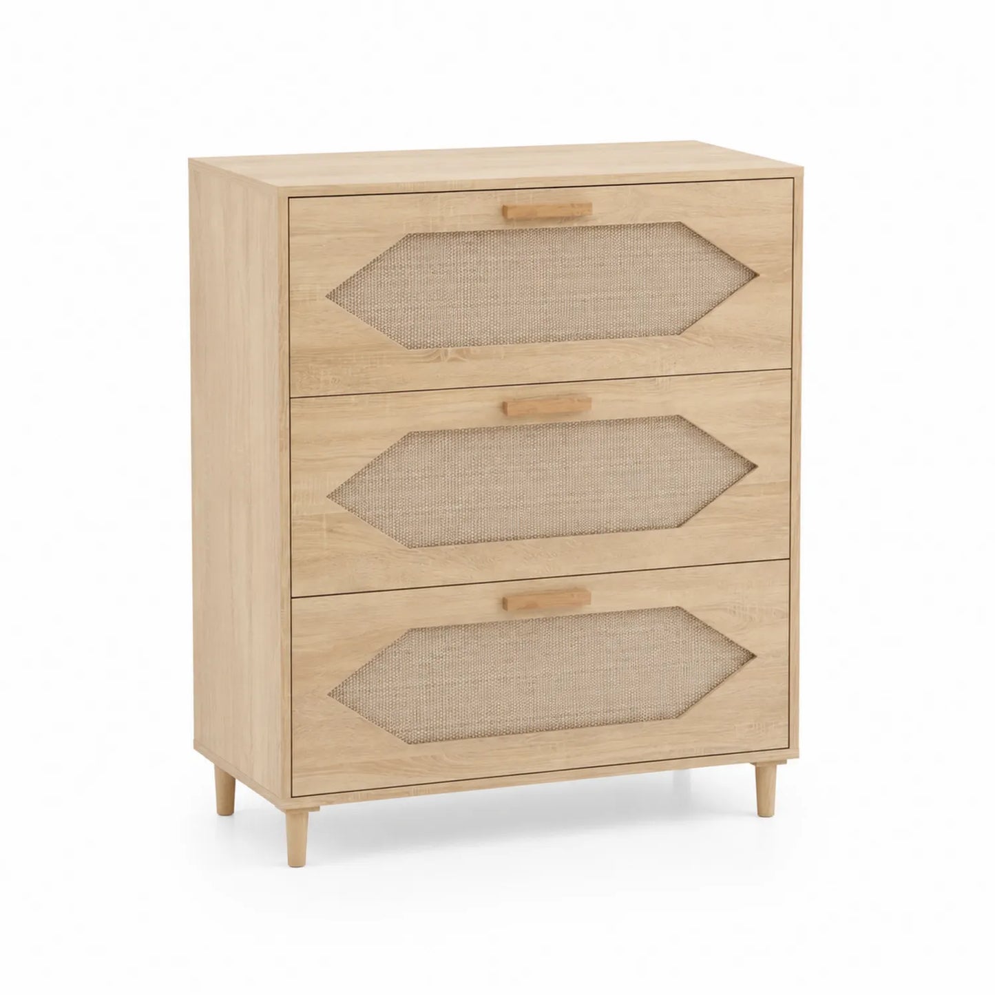 Commode en bois et rotin 80x40x100cm