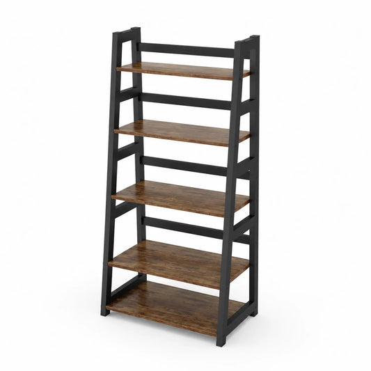 Étagère en bois et métal à 5 niveaux