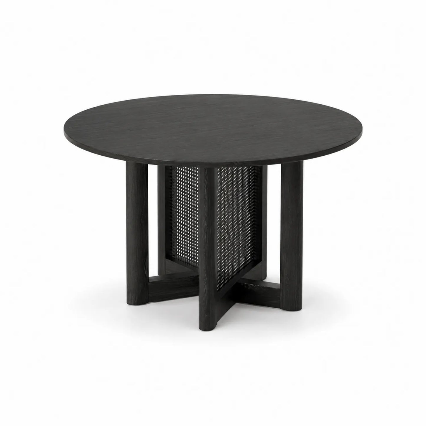 Table ronde en bois et métal noir 120cm