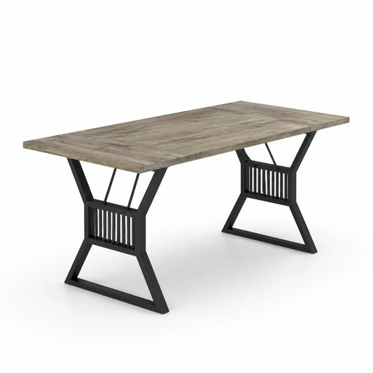 Table de salle à manger en bois et métal 180x90x75 cm