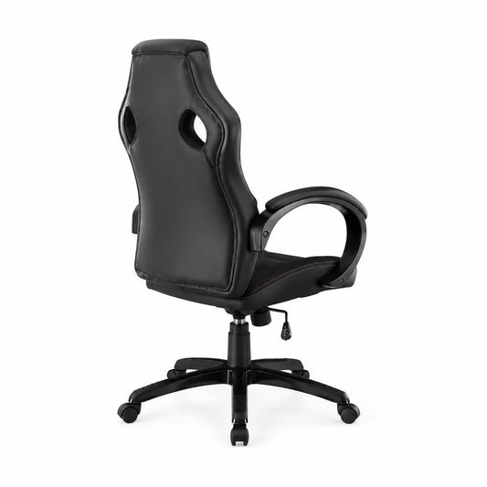 Chaise de bureau en cuir synthétique réglable noire