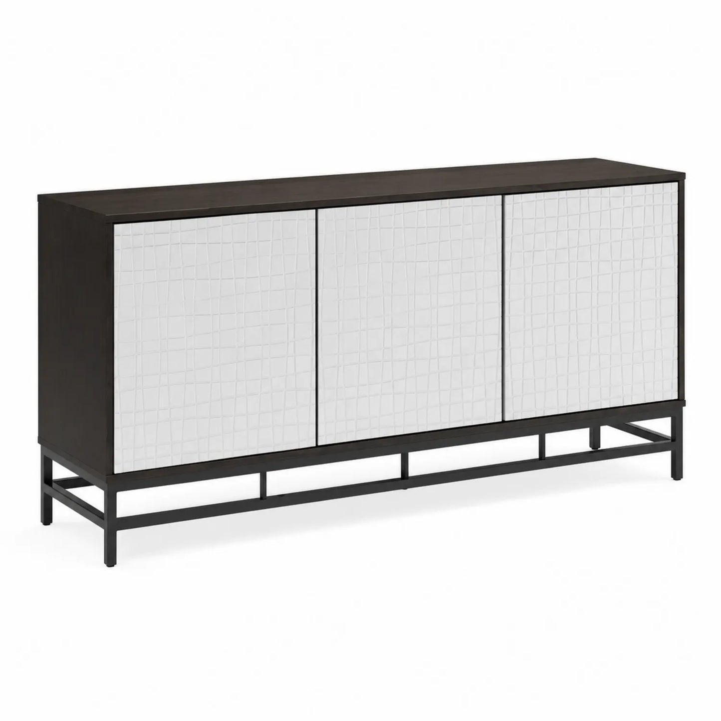 Buffet en Bois et Métal Noir et Blanc 75x150x40 cm