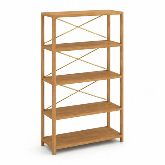 Étagère en bois et métal avec 5 niveaux 180x90x30 cm