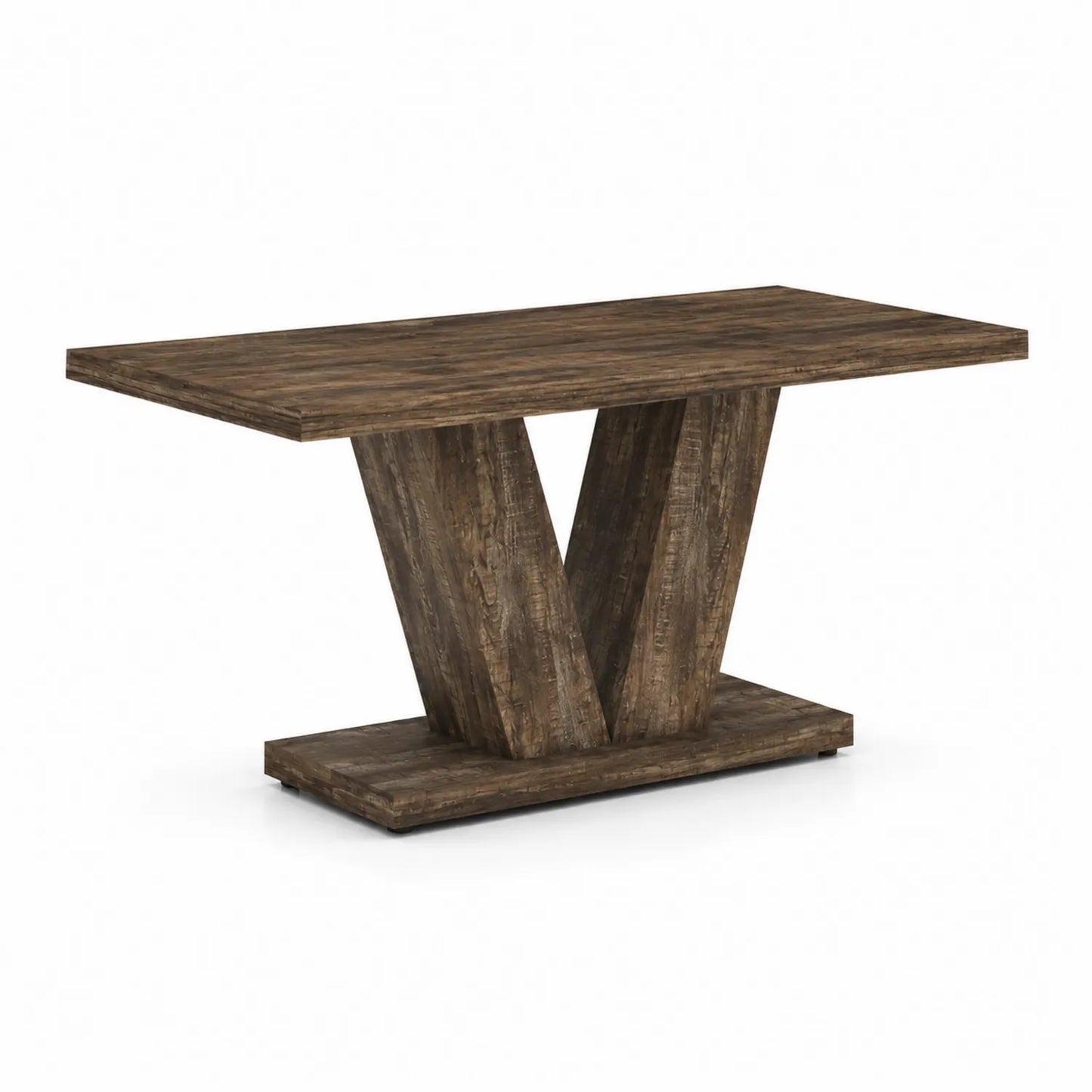 Table rectangulaire en bois massif brun