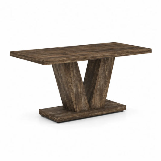 Table rectangulaire en bois massif brun