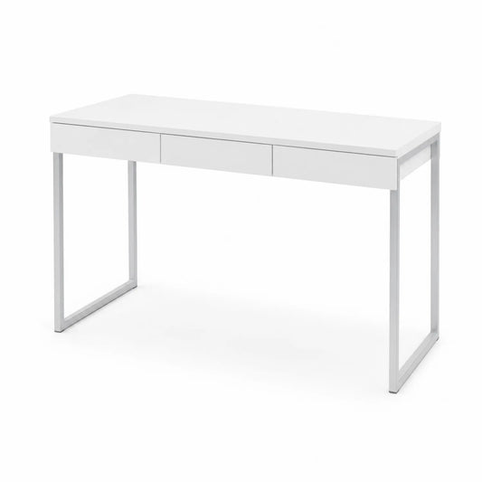 Bureau rectangulaire en bois MDF et métal avec tiroirs 120cm
