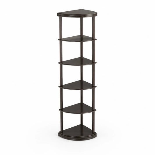 Étagère d'angle en bois massif 5 niveaux hauteur 180 cm
