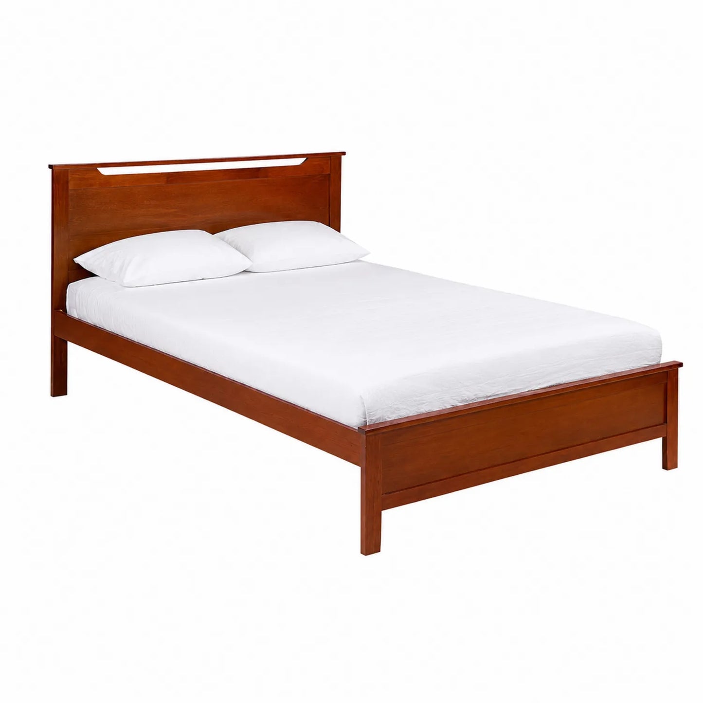 Lit double en bois 140x200 cm Marron