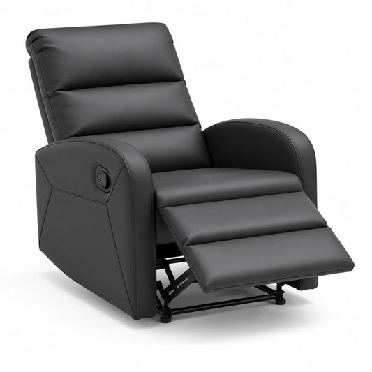 Fauteuil inclinable en cuir synthétique noir