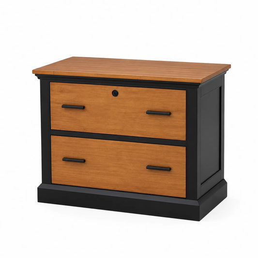 Classeur 2 tiroirs en bois et métal