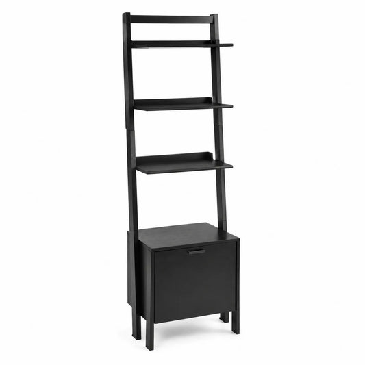 Étagère en bois noir avec rangement