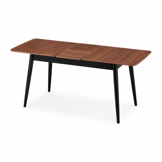 Table extensible en bois avec pieds en métal