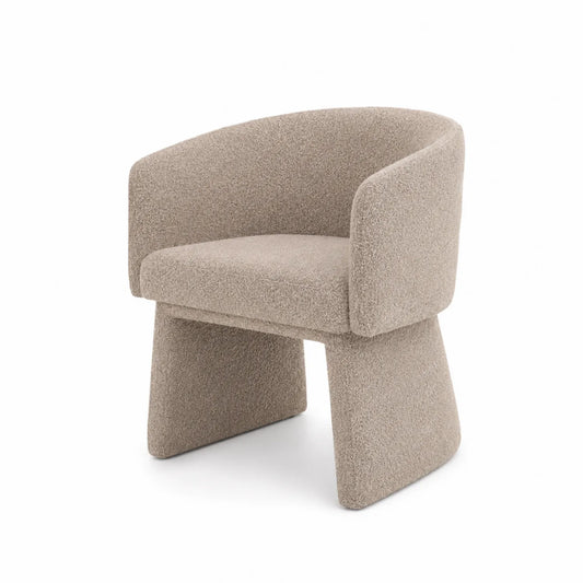 Chaise en tissu bouclé Beige